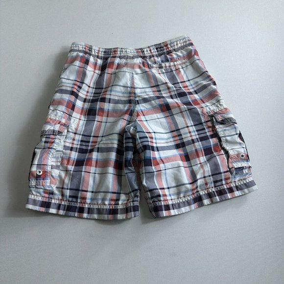 Abercrombie & Fitch Swim Board Cargo Shorts Plaid Mens Size XL Mesh Lined - Picture 2 of 7